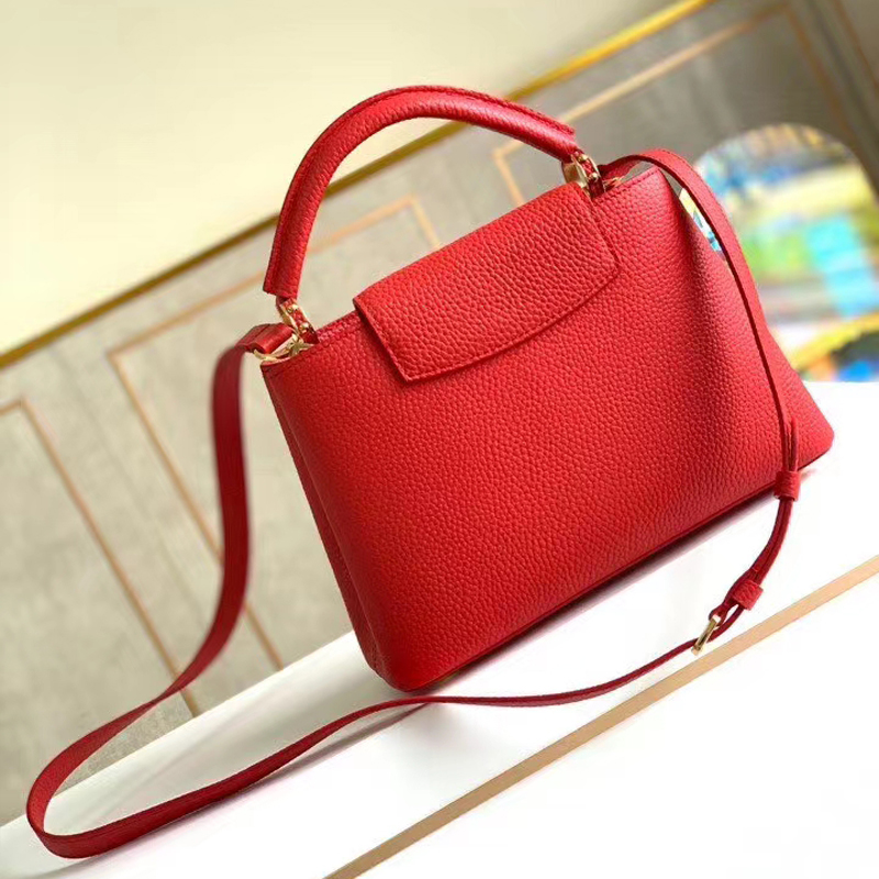 Louis Vuitton CAPUCINES BB Taurillon Leather Bag M52689 Red